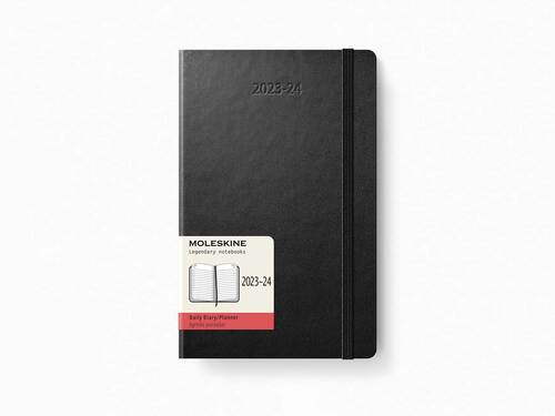 Diár MOLESKINE 18m 2023-2024 denný tvrdý čierny L