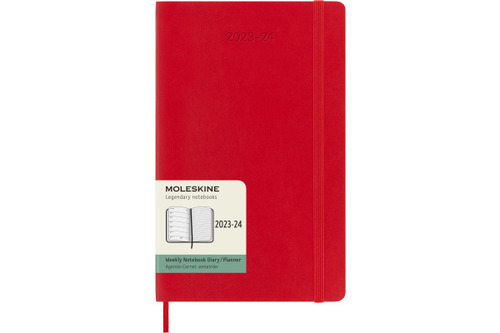 Diár MOLESKINE 18m 2023-2024 týždenný mäkký červený L