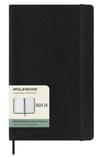 Diár MOLESKINE 18m 2023-2024 týždenný mäkký čierny L
