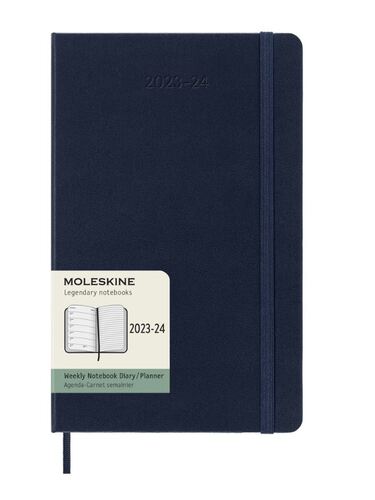 Diár MOLESKINE 18m 2023-2024 týždenný tvrdý modrý L
