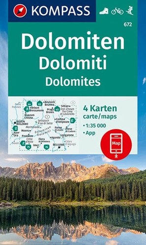 Dolomiten, Dolomites, Dolomiti (4 Karten im Set) 672, 1:35 000