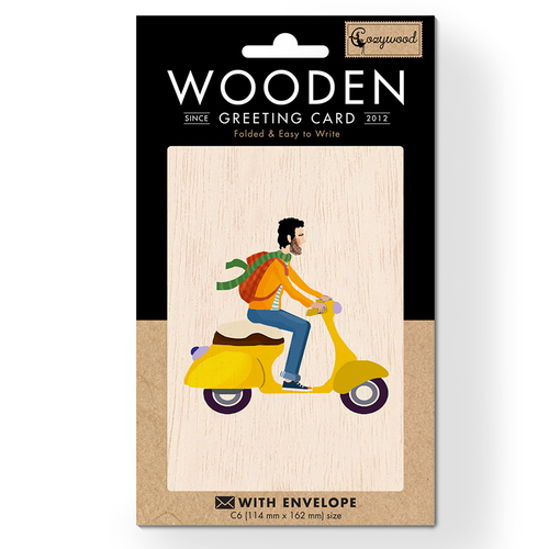 Drevené blahoželanie Motorka Cozywood
