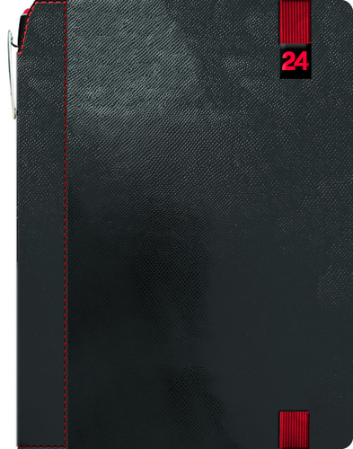 Týždenný diár ELASTIK - červený 2024