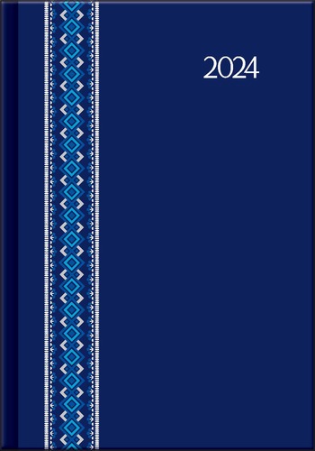 Denný diár PRINT Folk modrý 2024