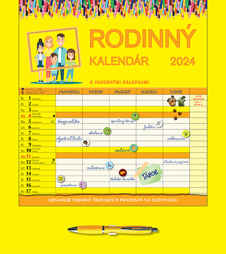 Nástenný kalendár Rodinný kalendár 2024