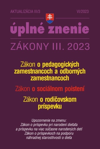 Kniha Aktualizácia III/3 2023 Sociálne poistenie