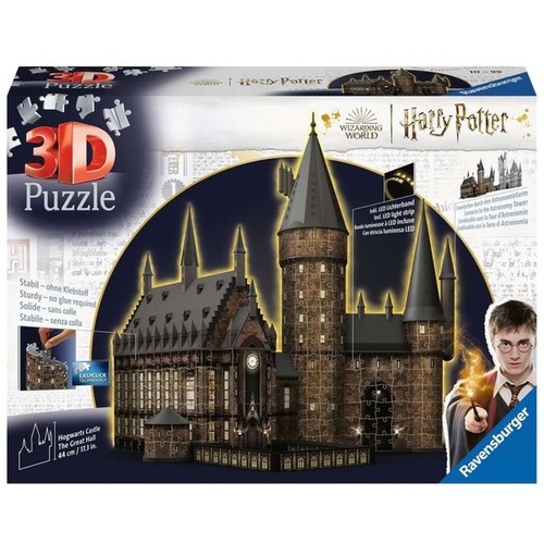 3D puzzle Harry Potter: Hrad Rokfort - Veľká sieň (Nočná edícia) 630 Ravensburger