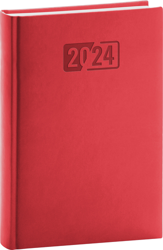 Presco Group Denný diár Aprint 2024, červený, 15 × 21 cm