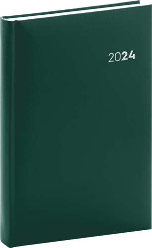 Presco Group Denný diár Balacron 2024, zelený, 15 × 21 cm