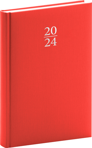 Presco Group Denný diár Capys 2024, červený, 15 × 21 cm