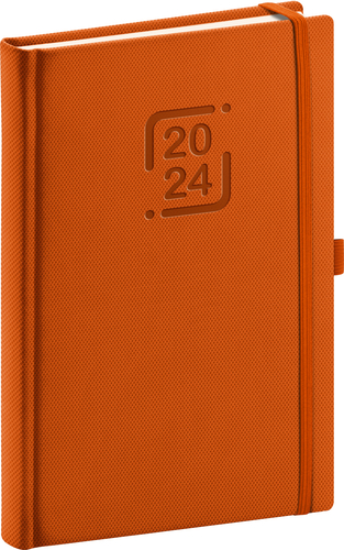 Presco Group Denný diár Catanella 2024, oranžový, 15 × 21 cm