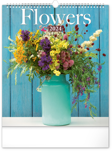 Presco Group Nástenný kalendár Kvety 2024, 30 × 34 cm