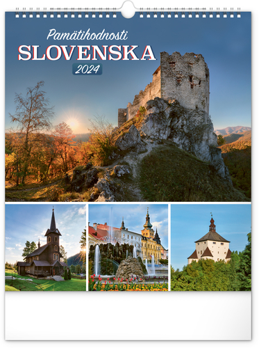 Nástenný kalendár Pamätihodnosti Slovenska 2024, 30 × 34 cm