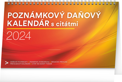 Presco Group Stolový kalendár Poznámkový daňový s citátmi 2024, 25 × 14,5 cm