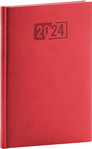 Presco Group Týždenný diár Aprint 2024, červený, 15 × 21 cm