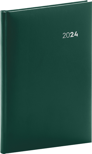 Presco Group Týždenný diár Balacron 2024, zelený, 15 × 21 cm
