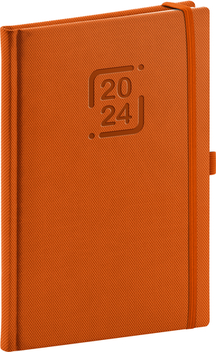Presco Group Týždenný diár Catanella 2024, oranžový, 15 × 21 cm