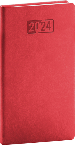 Presco Group Vreckový diár Aprint 2024, červený, 9 × 15,5 cm
