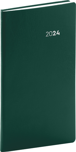 Presco Group Vreckový diár Balacron 2024, zelený, 9 × 15,5 cm