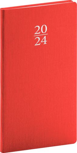 Presco Group Vreckový diár Capys 2024, červený, 9 × 15,5 cm