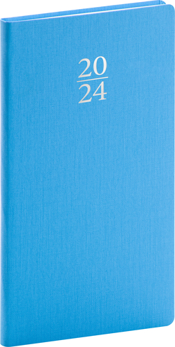 Presco Group Vreckový diár Capys 2024, modrý, 9 × 15,5 cm