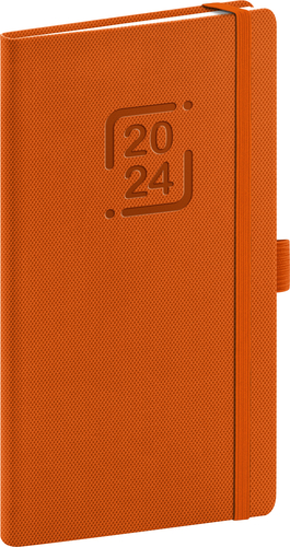 Presco Group Vreckový diár Catanella 2024, oranžový, 9 × 15,5 cm