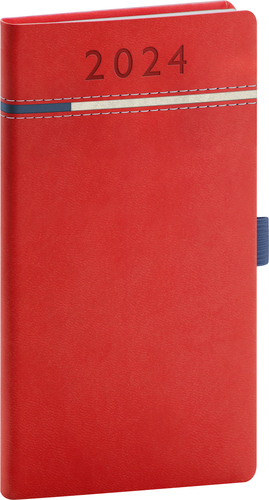 Presco Group Vreckový diár Tomy červeno–modrý, 2024 9 × 15,5 cm