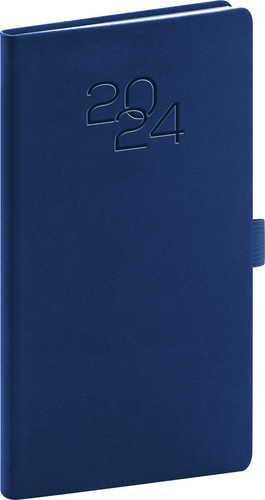 Presco Group Vreckový diár Vivella Classic 2024, modrý, 9 × 15,5 cm