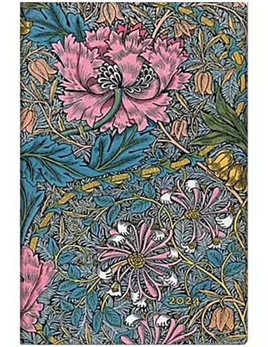 Diár 2024 Morris Pink Honeysuckle Mini DAY Paperblanks