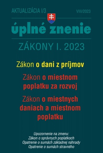 Kniha Aktualizácia I/3 2023 – daňové a účtovné zákony