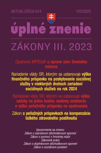 Kniha Aktualizácia III/4 2023 – Úprava životného minima