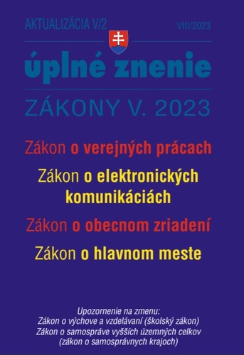 Kniha Aktualizácia V/2 2023 – štátna služba, informačné technológie verejnej správy