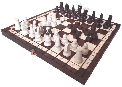 Šachy drevené + Dáma stredné