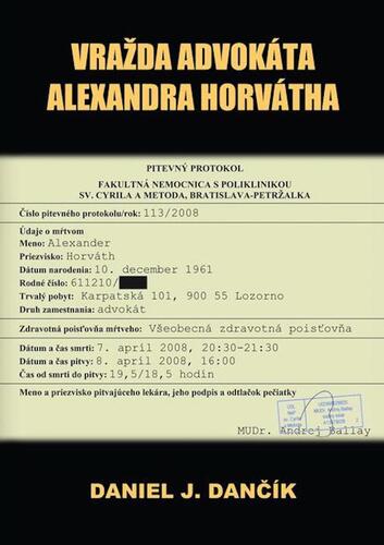 Kniha Vražda advokáta Alexandra Horvátha (2. vydanie) - Daniel J. Dančík