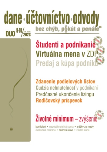 DUO 9-10/2023 – Dane, účtovníctvo, odvody bez chýb, pokút a penále