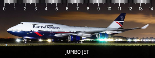 (B) 3D pravítko Jumbo Jet DEEP