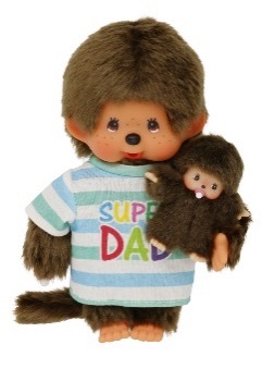 MONCHHICHI Mončiči otec s bábätkom 20cm