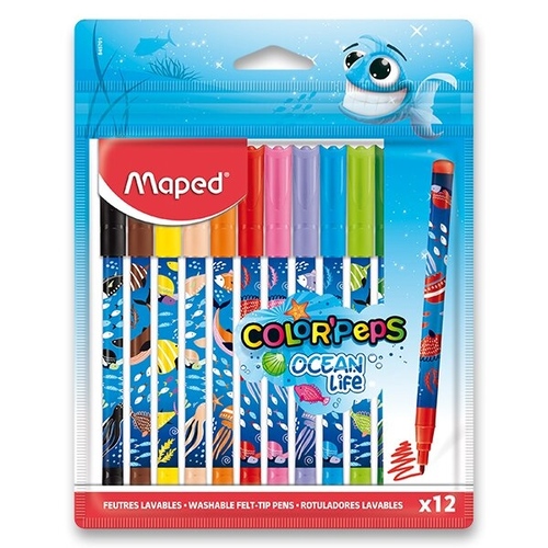 Detské fixy MAPED Decorated Ocean Life 12 ks