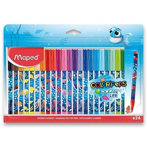 Detské fixy MAPED Decorated Ocean Life 24 ks