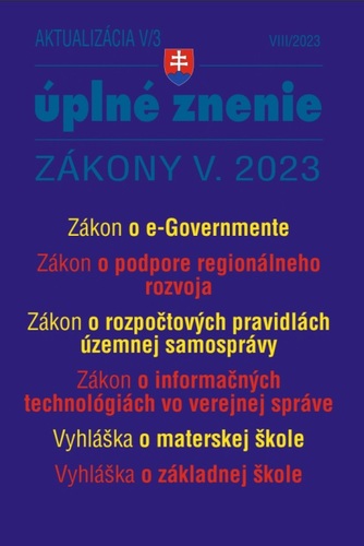 Kniha Aktualizácia V/3 2023 – štátna služba, informačné technológie verejnej správy