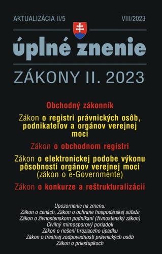Kniha Aktualizácia II/5 2023 – Obchodný zákonník a obchodný register