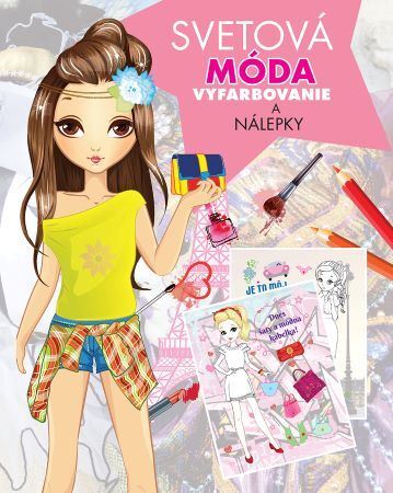 Kniha Svetová móda - vyfarbovanie a nálepky