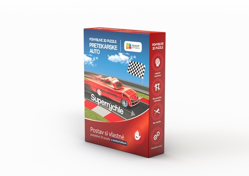 Pohyblivé 3D Puzzle Pretekárske auto