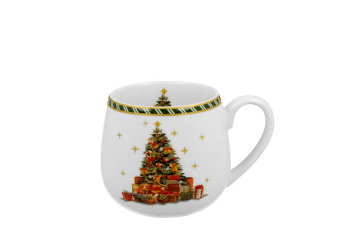 Porcelánový sudový hrnček Vianočný strom 430 ml