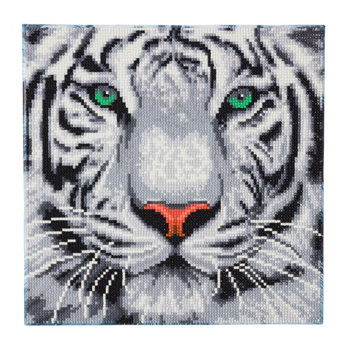  Craft Buddy Obraz vykladanie z diamantov Biely tiger (30x30 cm)
