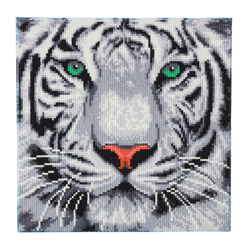  Craft Buddy Obraz Biely tiger (30x30 cm) vykladanie z diamantov