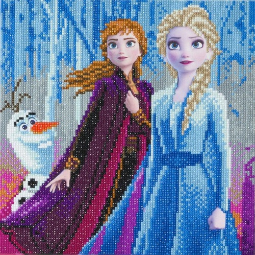  Craft Buddy Obraz Elsa, Anna a Olaf Disney (30x30 cm) vykladanie z diamantov