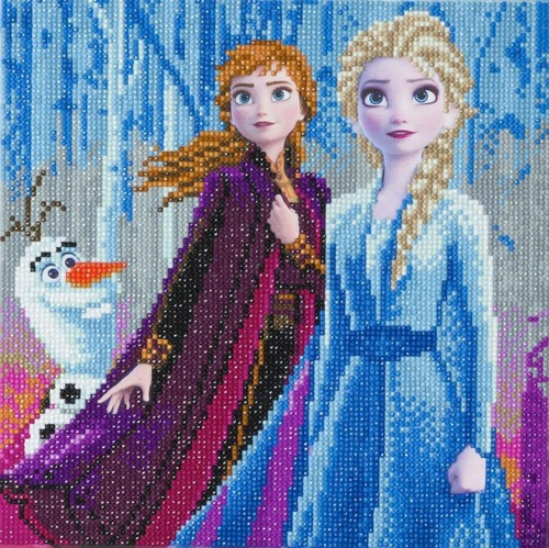 Craft Buddy Obraz Elsa, Anna a Olaf Disney (30x30 cm) vykladanie z diamantov