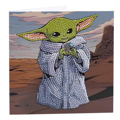Craft Buddy Pohľadnica Baby Yoda Star Wars vykladanie z diamantov