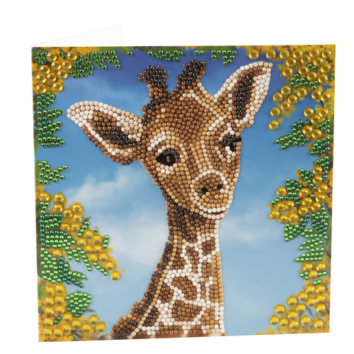 Craft Buddy Pohľadnica Mláďa žirafy vykladanie z diamantov